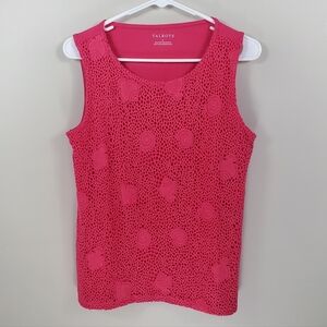 NWT Talbots Size S Pink Tropical Beach Sealife Lace Sleeveless Tank Top Shirt